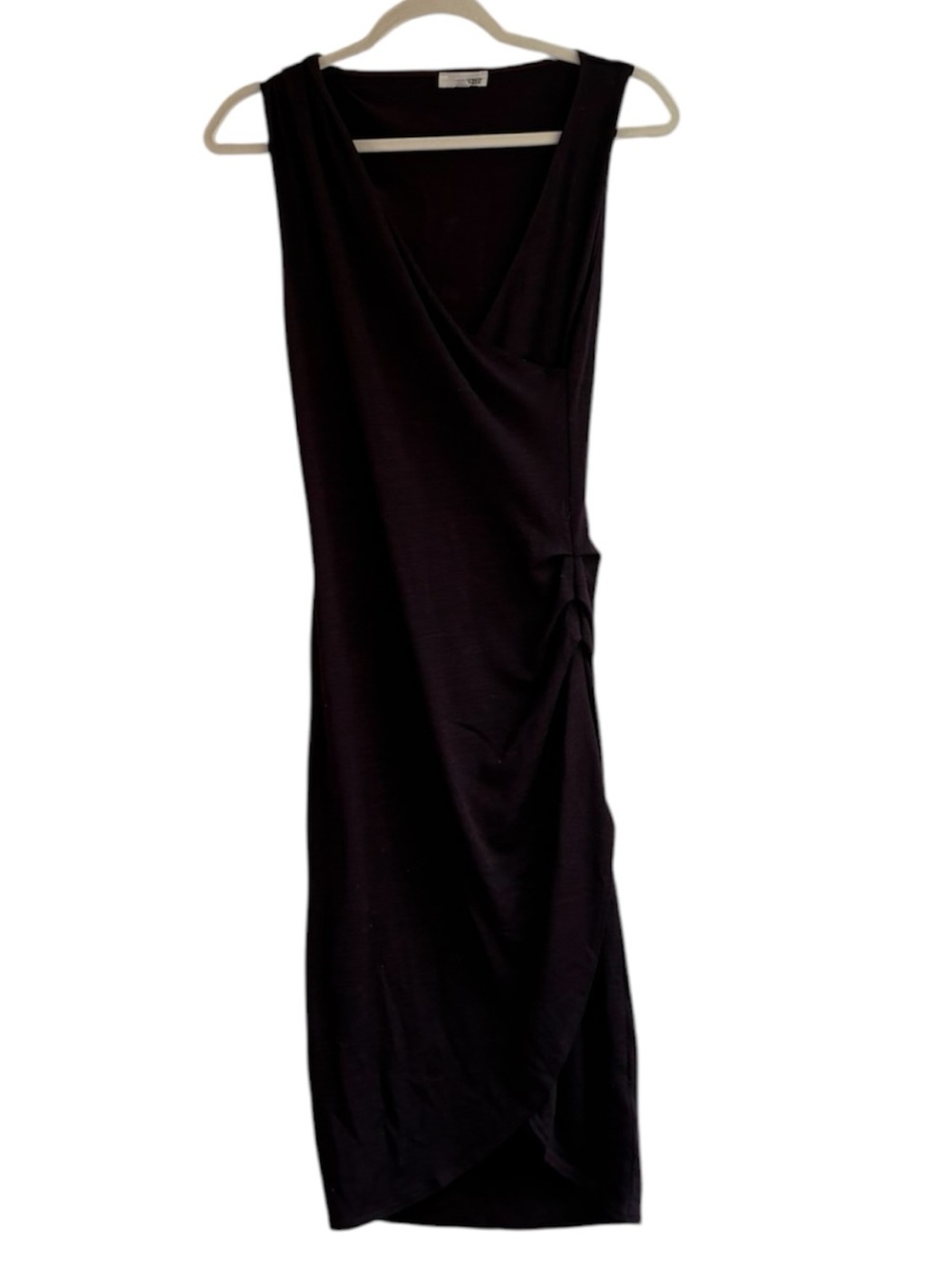 Wilfred Free Dark Plum & Black Fitted Sleeveless Knit Dress Size S